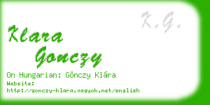 klara gonczy business card